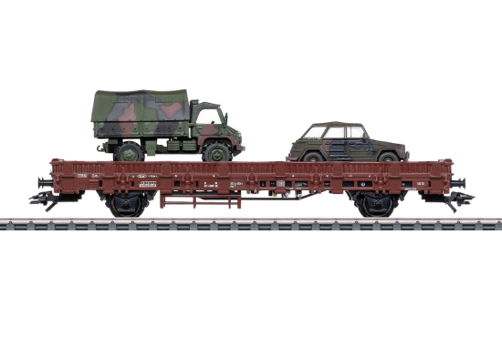 Märklin H0 46929 Rungenwagen Kbs 443 beladen mit "Militärfahrzeugen" der DB - Neuheit 2025