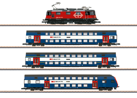 Märklin Z 81195 Zugpackung Züricher S-Bahn SBB mit E-Lok Re 420 + 2 Doppelstockwagen der SBB - Neuheit 2025