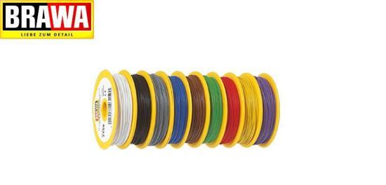 Brawa 3151 Kabel Litze 0,14mm² einadrig, 25m-Ring, gelb (1m - 0,20€) 