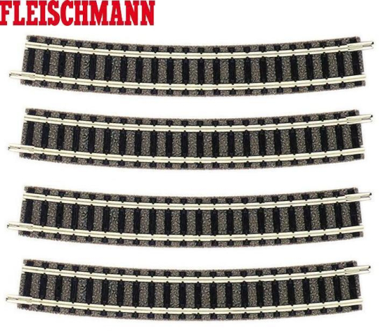 Fleischmann N 9136-S Gebogenes Gleis R4, 15° (4 Stück) 