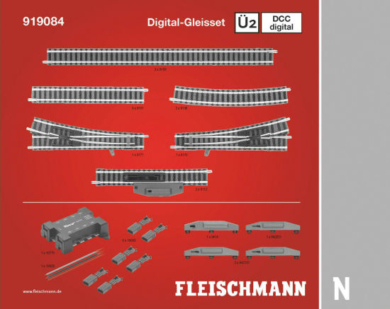 Fleischmann N 919084 Profi-Gleis DCC Digital Gleisset Ü2 