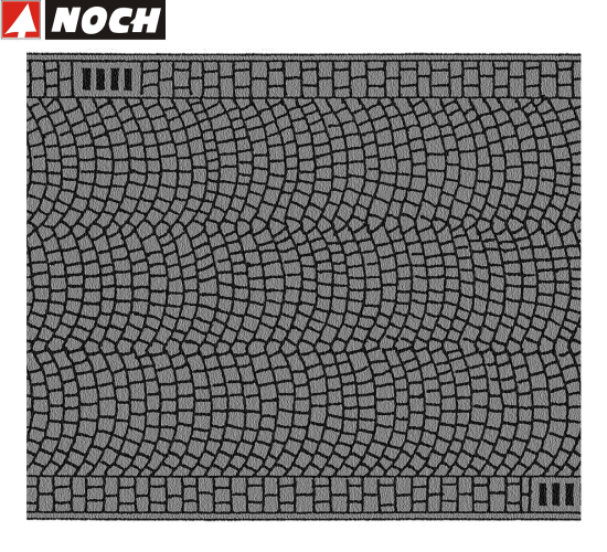 NOCH H0 60722 Kopfsteinpflaster, 100 x 6,6 cm (1 m² - 124,09 €) 