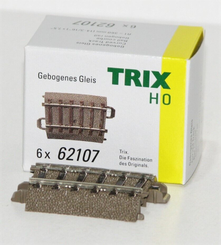 Trix H0 62107-S C-Gleis gebogen R1 = 360 mm / 7,5° (6 Stück) 