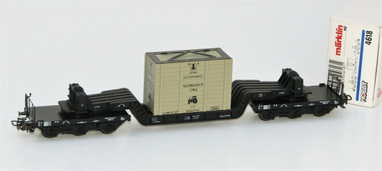 Märklin H0 4618 Tiefladewagen mit Kiste der DB 