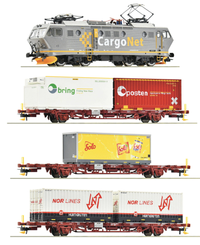 Roco H0 61486 Zugset mit E-Lok EL 16 und 3 Güterwagen der CargoNet 