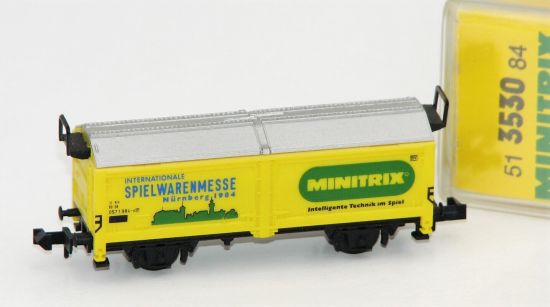 Minitrix N 51 3530 84 Hubschiebedachwagen "Messe Nürnberg 1984" 