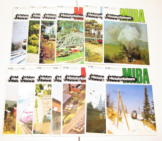 MIBA Miniaturbahnen Zeitschrift Jahrgang 1986 komplett (13 Hefte) 