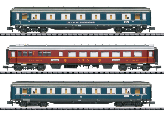 Minitrix / Trix N 18259 Schnellzugwagen-Set "F 41 Senator" der DB 