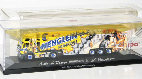 Herpa 1:87 185738 MB SK '94 Kühlkoffersattelzug "Henglein" 