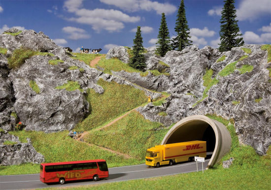 Faller H0 120562 ICE-/Straßen-Tunnelportal 2-gleisig/2-spurig 