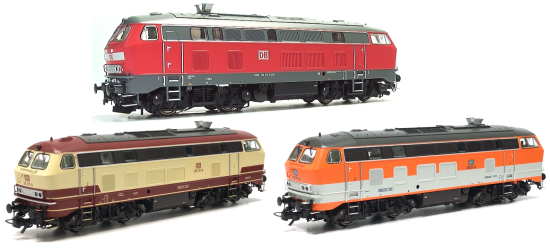 ESU H0 AC/DC 31012-S 3 Stk Diesellok BR 218 der DB "Sound + Dampf"