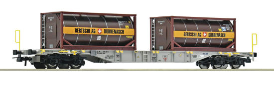 Roco H0 77346 Containertragwagen "Bertschi" Bauart Sgnss der SBB 