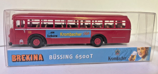 Brekina 1:87 2586 Büssing 6500T Bus mit Krombacher Pils Werbung A957