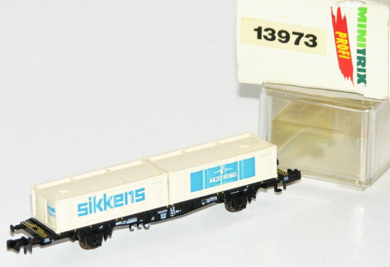 Minitrix N 13973 Containertragwagen "Sikkens" FF1413