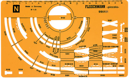 Fleischmann N 995101 Gleisplanschablone für das PROFI-Gleis 