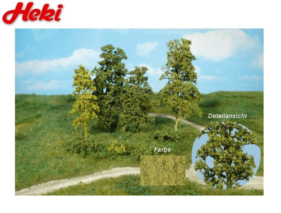 Heki H0/TT/N 1671 Blätterbäume und Büsche 15 Stück mittelgrün 