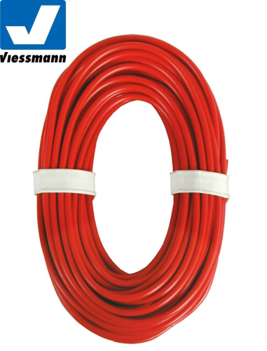 Viessmann 6895 Hochstromkabel 0,75mm², 10m-Ring, rot (1 m - 1,00 €) 