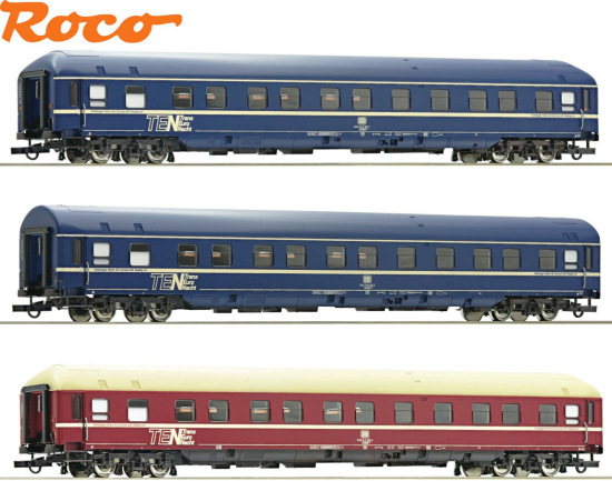 Roco H0 74129 Schlafwagen-Set der DB 3-teilig 