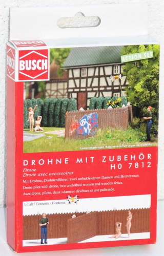 Busch H0 7812 Action-Set "Drohne mit Zubehör" 