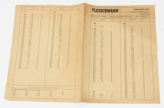 Fleischmann Preisliste 1979 