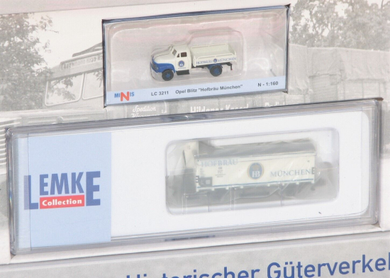 Lemke N LC 5005 "Hofbräu" - Set mit Kühlwagen G10 und Opel Blitz 