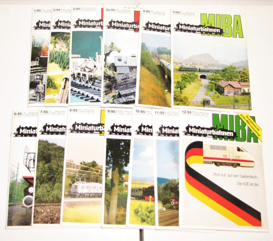 MIBA Miniaturbahnen Zeitschrift Jahrgang 1985 komplett (13 Hefte) 