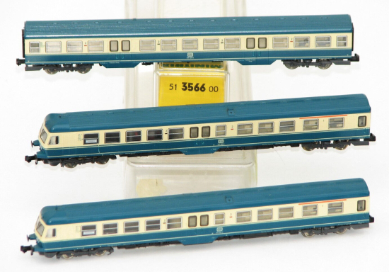 Fleischmann N 7434 + 7436 Dieseltriebwagen BR 614 / 914 der DB 3-tlg 