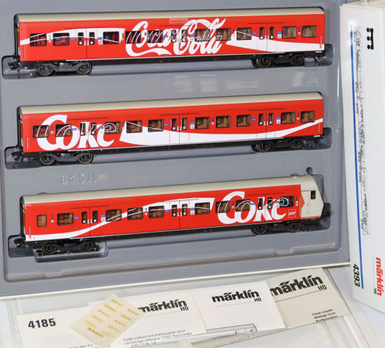 Märklin H0 4393 S-Bahn Wagenset "Coca-Cola" 3-teilig #