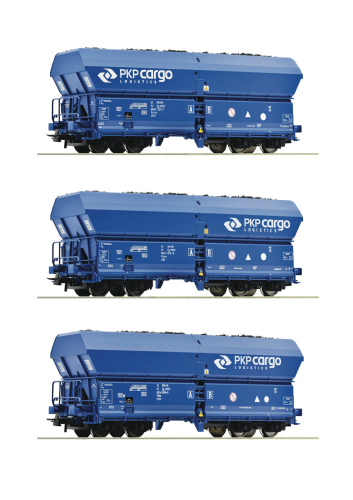 Roco H0 76046 Selbstentladewagen-Set "Bauart Falns" der PKP Cargo 