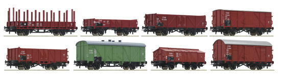 Roco H0 44001 Güterwagen-Set der CSD 8-teilig 