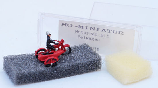 Mo-Miniatur 1:87 88012 Motorrad mit Beiwagen 