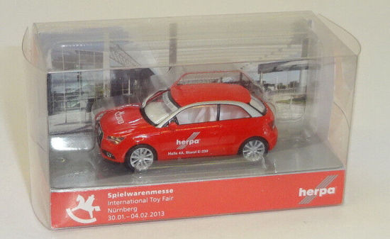 Herpa H0 Audi A1 rot "Messemodell Spielwarenmesse 2013" 1:87 H22