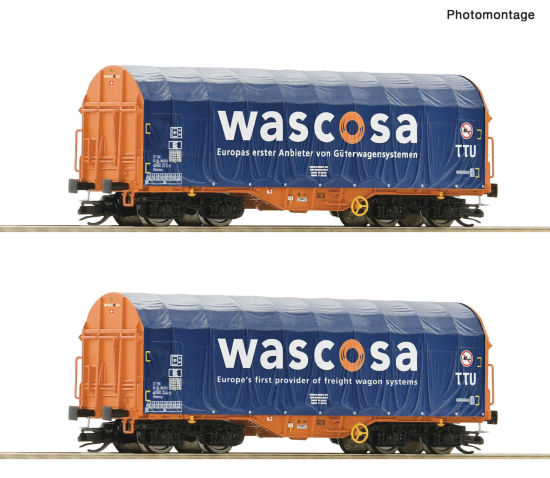 Roco TT 6680006 Schiebeplanenwagen-Set "Gattung Shimmns" der Wascosa 