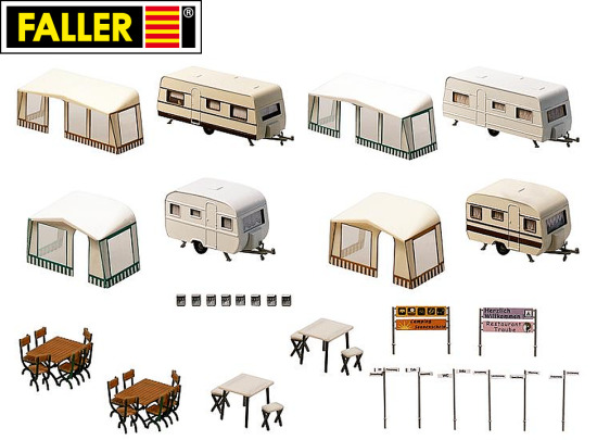 Faller H0 130503 Camping-Wohnwagen-Set 