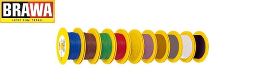 Brawa 3111 Kabel Litze 0,14mm² einadrig, 100m-Ring, gelb (1m - 0,19€) 