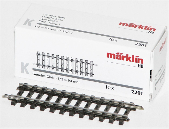 Märklin H0 2201-S K-Gleis gerade 90 mm (10 Stück) 