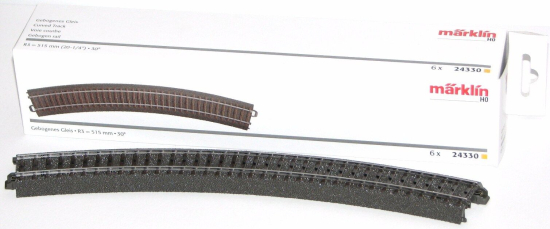 Märklin H0 24330-S C-Gleis gebogen R3 = 515 mm / 30° (6 Stück) 
