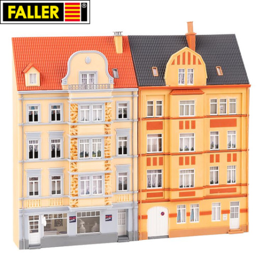 Faller H0 191758 2 Stadt-Reliefhäuser, 4-stöckig 