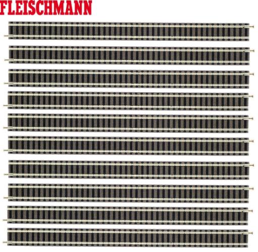 Fleischmann N 9100-S Gerades Gleis 222 mm (10 Stück) 