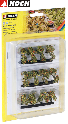 NOCH 21532 Plantagenbäume mit Äpfeln, 3,5 cm hoch (12 Stück) 