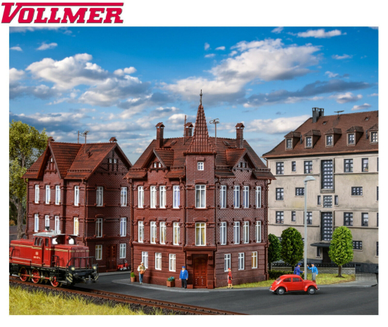 Vollmer H0 43807 Eisenbahner-Wohnhaus, Eckhaus 