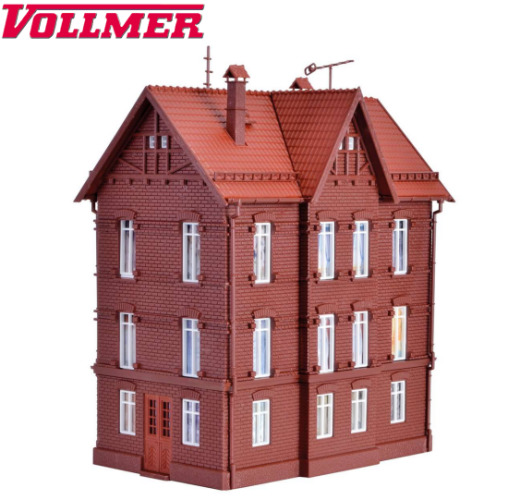 Vollmer H0 43806 Eisenbahner-Wohnhaus mit First 