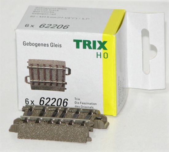 Trix H0 62206-S C-Gleis gebogen R2 = 437,5 mm / 5,7° (6 Stück) 