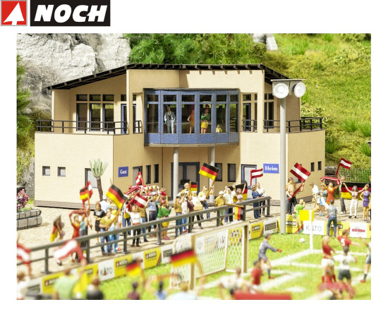NOCH H0 66830 Fußballplatz mit Vereinsheim und micro-Sound Tribüne 