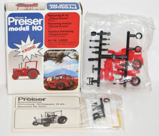 Preiser H0 3.0600 Traktor Hanomag R 45 "Zirkus Krone" 