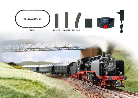 Märklin H0 29244 Startpackung Dampflok BR 24 + 3 Personenwagen "mfx+Sound+Dampf" - Neuheit 2023