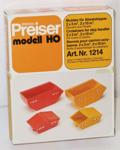 Preiser H0 1214 Mulden für Absetzkipper 