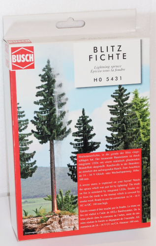 Busch H0 5431 Blitzfichte mit LED, Höhe 16 cm 