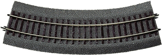 Roco H0 42522-S Gebogenes Gleis R2 mit Bettung, r = 358 mm / 30° (12 Stück)