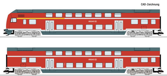 Roco TT 6280008 Doppelstockwagen-Set der DB AG 